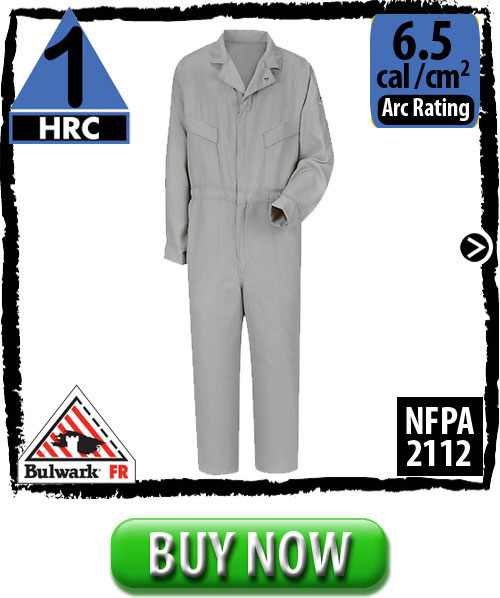 FRC Clothing, including FR Modacrylic Blend Fire Resistant Coveralls CMD4GY  by Bulwark