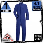 Nomex Coveralls in Royal Blue; HRC 1, 4.1 cal/cm2, and NFPA 2112 by Bulwark CNC2RB