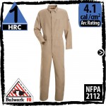 Nomex Coveralls in Tan; HRC 1, 4.1 cal/cm2, and NFPA 2112 by Bulwark CNC2TN