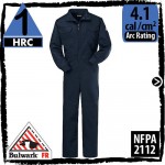 Nomex Coveralls in Navy; HRC 1, 4.1 cal/cm2, and NFPA 2112 by Bulwark CNB2NV