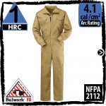 Nomex Coveralls in Tan; HRC 1, 4.1 cal/cm2, and NFPA 2112 by Bulwark CNB2TN