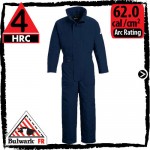 Nomex Coveralls in Navy; HRC 4, 62.0 cal/cm2 by Bulwark CNN2NV