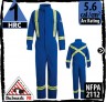 Nomex Coveralls in Royal Blue with reflective trim; HRC 1, 5.6 cal/cm2, and NFPA 2112 by Bulwark