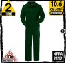 FR Coveralls 100% Cotton-Spruce Green HRC 2, 10.6 cal/cm2 by Bulwark CEB2SG