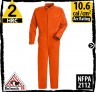 FR coveralls 100% Cotton-Orange HRC 2, 10.6 cal/cm2 by Bulwark CEC2OR