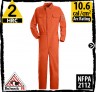 FR coveralls 100% Cotton-Orange HRC 2, 10.6 cal/cm2 by Bulwark CED2OR