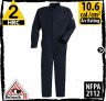 FR coveralls 100% Cotton-Navy HRC 2, 10.6 cal/cm2 by Bulwark CEH2NV