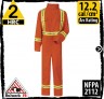 FR Coveralls in Orange with CSA reflective trim; HRC 2, 12.2 cal/cm2 by Bulwark CLBCOR