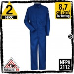 Flame Resistant Coveralls Cotton Blend Royal Blue HRC 2, 8.7 cal/cm2 by Bulwark CLD4RB