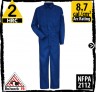 Flame Resistant Coveralls Cotton Blend Royal Blue HRC 2, 8.7 cal/cm2 by Bulwark CLD4RB