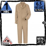 FR Coveralls These Synthetic Nomex FR Coveralls CMD4KH by Bulwark come in khaki and many other colors.The protection level is HRC 1. The arc rating is 6.5 cal/cm2.CMD4KH HRC 1, 6.5 cal/cm2 in khaki by Bulwark CMD4KH