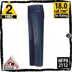 FR Jeans 100% Pre-Washed Cotton Denim HRC 2, 18.0 cal/cm2 in Sanded Denim by Bulwark PEJMSD
