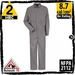 Flame Resistant Coveralls Cotton Blend Grey HRC 2, 8.7 cal/cm2 by Bulwark CLD4GY