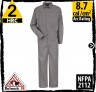Flame Resistant Coveralls Cotton Blend Grey HRC 2, 8.7 cal/cm2 by Bulwark CLD4GY