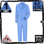 Fire Resistant Coveralls Synthetic Nomex Light Blue HRC 1, 6.5 cal/cm2 by Bulwark CMD4LB