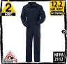 Fire Resistant Coveralls Cotton Blend Navy HRC 2, 12.2 cal/cm2 by Bulwark CLB6N