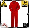 Fire Resistant Coveralls 100% Cotton-Red HRC 2, 10.6 cal/cm2 by Bulwark CEB2RD