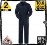 Fire retardant coveralls 100% Cotton-Navy HRC 2, 10.6 cal/cm2 by Bulwark CEB2NV