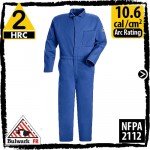 Fire retardant coveralls 100% Cotton-Royal Blue HRC 2, 10.6 cal/cm2 by Bulwark CEC2RB