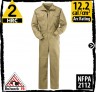 Flame Resistant Coveralls Cotton Blend Khaki HRC 2, 12.2 cal/cm2 by Bulwark CLB6KH