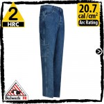 Flame Resistant Jeans 100% Pre-Washed Cotton Denim HRC 2, 20.7 cal/cm2 in Denim Dungaree Pre Washed Denim by Bulwark PEJ8SW