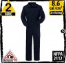 Flame Retardant Coveralls Cotton Blend Navy HRC 2, 8.6 cal/cm2 by Bulwark CLB2NV