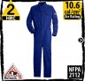 Flame Retardant Coveralls 100% Cotton-Royal Blue HRC 2, 10.6 cal/cm2 by Bulwark CED2RB