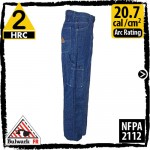 Flame Retardant Jeans 100% Pre-Washed Cotton Denim HRC 2, 20.7 cal/cm2 in Denim Dungaree Pre Washed Denim by Bulwark PEJ8DW