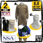 Arc Flash Kits, Fire Resistant Coverall 6.5 oz Khaki