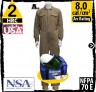 Arc Flash Kit with Flame Resistant Coverall Modacrylic Nomex 6.5 oz Khaki KIT2CVPR08