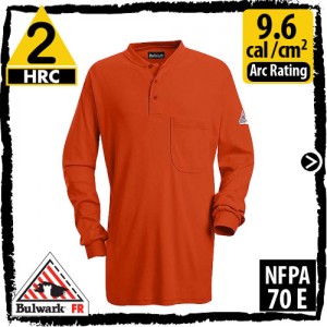 Flame Resistant Shirts, FR T-shirts, FRC Clothes, Flame Resistant Clothes Long-Sleeve 6.25 oz Orange SEL2OR