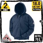 Flame Resistant Sweatshirt 13 oz Zip Front Hooded Cotton Fleece SEH6NV