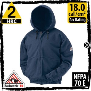 Flame Resistant Sweatshirt 13 oz Zip Front Hooded Cotton Fleece SEH6NV