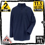 Fire Resistant Sweatshirt,1/4 Zip Front Modacrylic Fleece 12 oz in Navy, SMZ6NV
