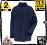 Fire Resistant Sweatshirt,1/4 Zip Front Modacrylic Fleece 12 oz in Navy, SMZ6NV
