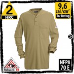 Flame Retardant Shirts, FR T-shirts, FRC Clothing, Flame Resistant Clothing Long-Sleeve 6.25 oz Khaki SEL2KH