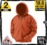 Fire Retardant Sweatshirt 13 oz Zip Front Hooded FR Cotton Fleece SEH6OR