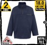 FR Sweatshirt 13oz.,1/4 Zip Front 100% Cotton Fleece in Navy, SEZ6NV