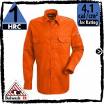 Nomex Shirt Flame retardant Nomex Navy is HRC 1, 4.1 cal/cm2 by Bulwark SND2OR
