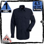 Nomex Shirt FR Nomex Navy is HRC 1, 4.1 cal/cm2 by Bulwark SND2NV