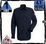 Nomex Shirt FR Nomex Navy is HRC 1, 4.1 cal/cm2 by Bulwark SND2NV