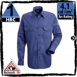 Nomex Shirt Flame Resistant Nomex Navy is HRC 1, 4.1 cal/cm2 by Bulwark SND2GB